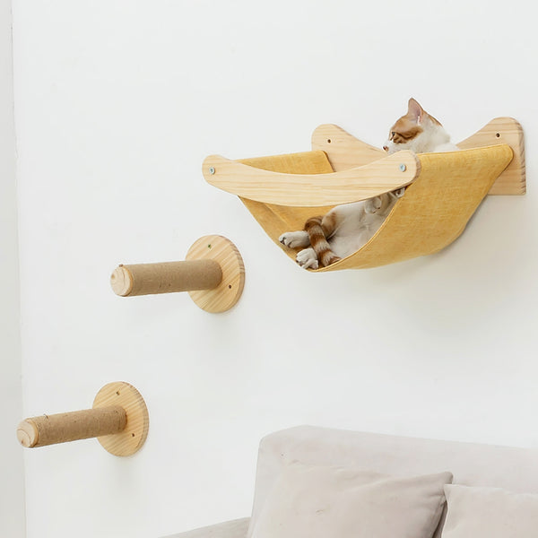 Plus Size Cat Hammock for Large Cats Wall Mounting Cat Shelves and Perches for Climbing and Sleeping Bed