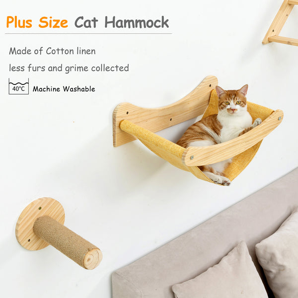 Plus Size Cat Hammock for Large Cats Wall Mounting Cat Shelves and Perches for Climbing and Sleeping Bed