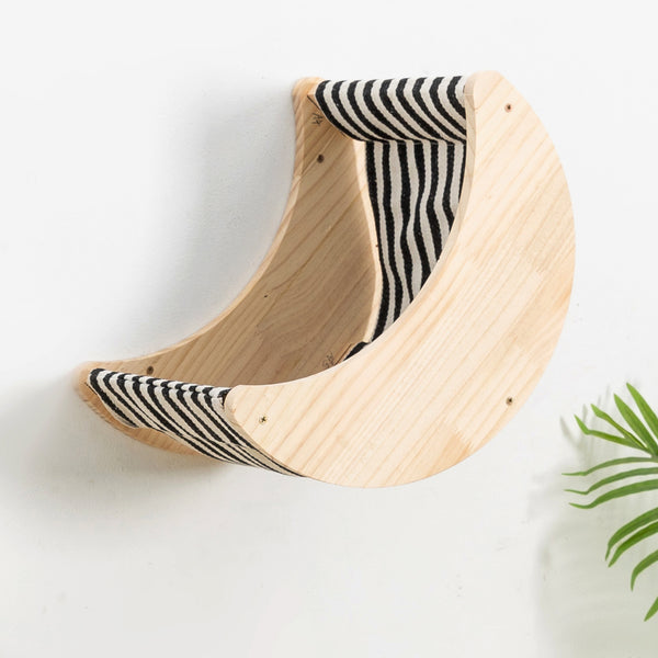 Cat Shelf for Wall Mount Hammock with 5-Levels Climbing Ladder Moon Cat Wall Shelves and Perches for Activity Indoor Cats Wall Furniture(5-Levels Steps)