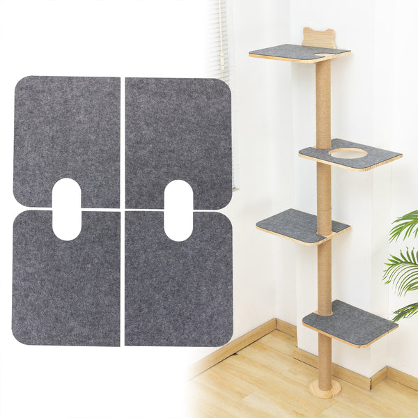 Cat Tree Wall Mounted Tall Scratching Post for Indoor Cats Climbing Tower Activity Wood Cat Wall Furniture