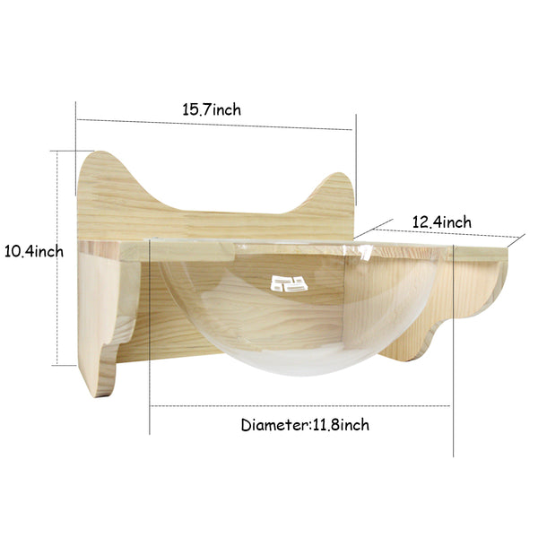 Wall Mounted Cat House Transparent Cat Condo Space Capsule Cat Wall Furniture for Indoor Cats Perching, Sleeping and Climbing