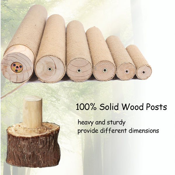 Floor to Celling Cat Tree with Multi Level Shelves for  Large Cats Climbing Sturdy Solid Wood Scratching Post Height Adjustable and Customized Available
