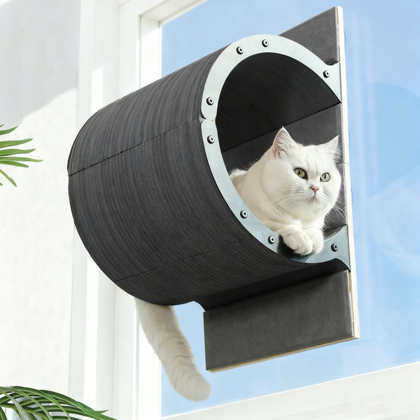 Cat Window Perch for Inside,Multi-Purpose Cat Shelves,Condo & Seat,Scratchable Suction Cups Large Window Bed for Hiding,Naping and Overlooking