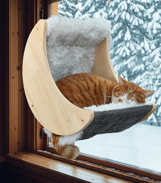 The Faux Fur Cover for Moon Cat Window Bed, Relacment Pad