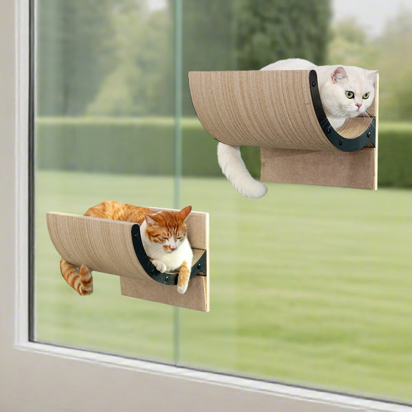Cat Window Perch for Inside,Multi-Purpose Cat Shelves,Condo & Seat,Scratchable Suction Cups Large Window Bed for Hiding,Naping and Overlooking