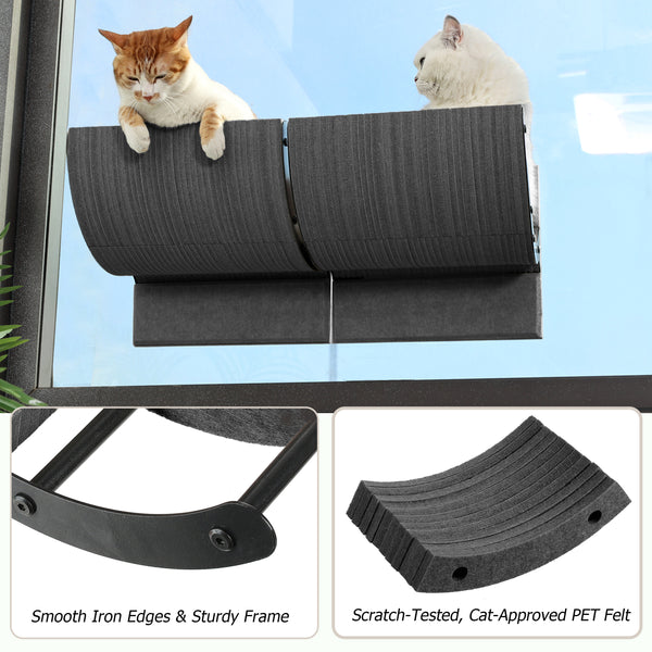 Cat Window Perch for Inside,Multi-Purpose Cat Shelves,Condo & Seat,Scratchable Suction Cups Large Window Bed for Hiding,Naping and Overlooking