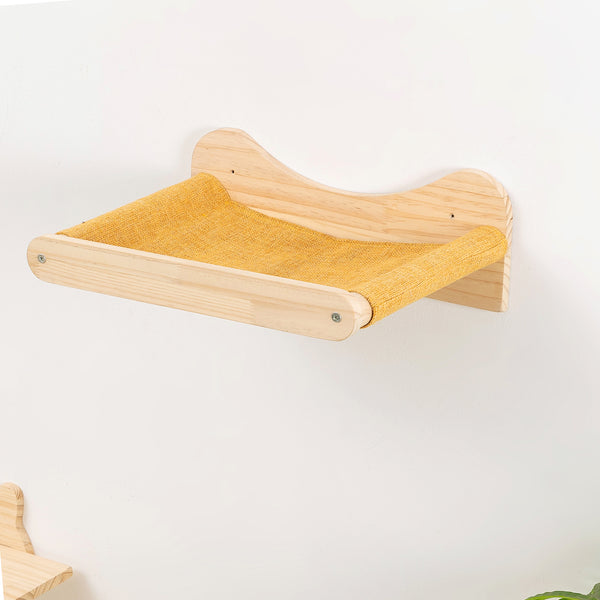 Cat Hammock Wall Mounted Cat Shelves Cat Perching Bed Solid Wood Cat Wall Furniture for Indoor Cats
